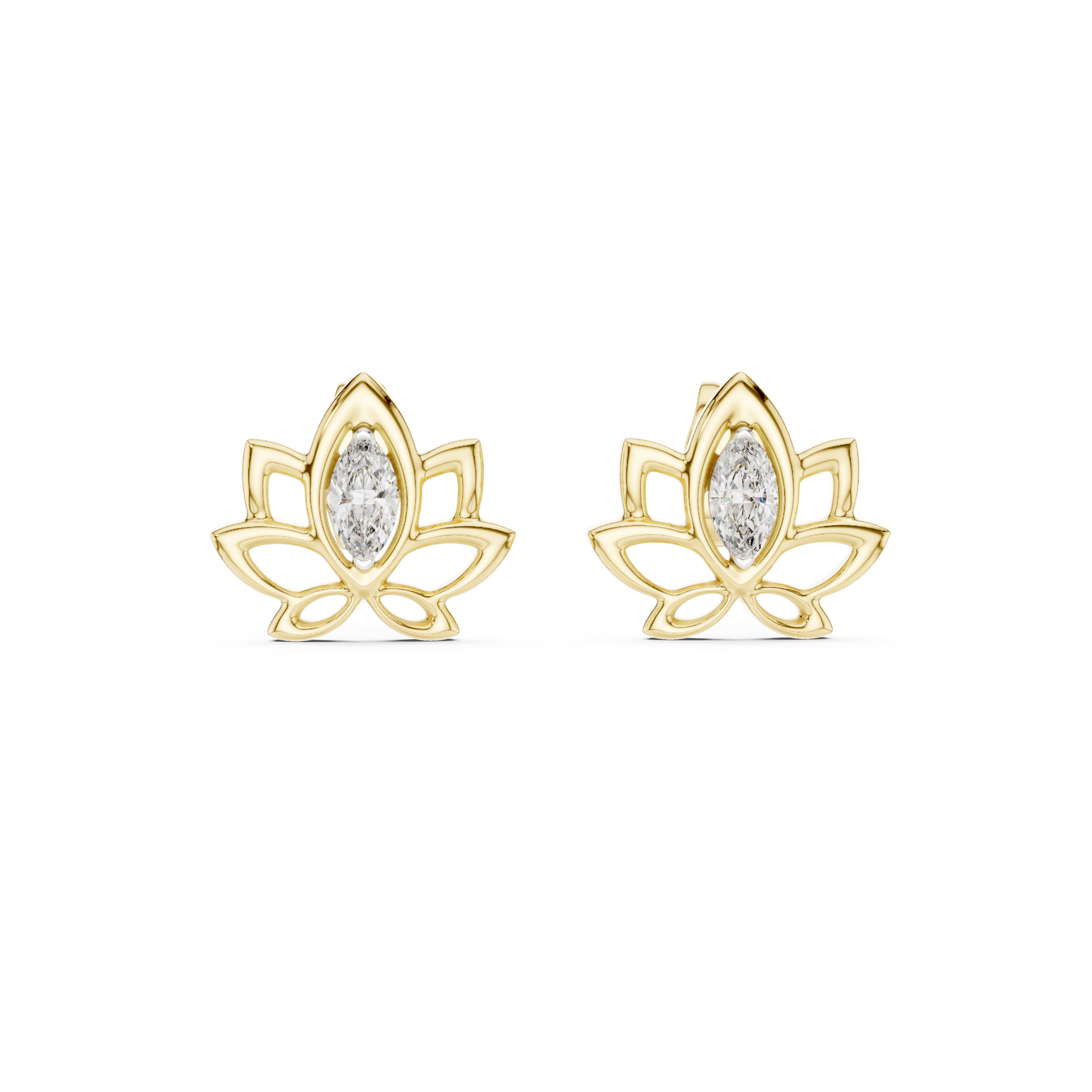 Lotus Marquise Studs