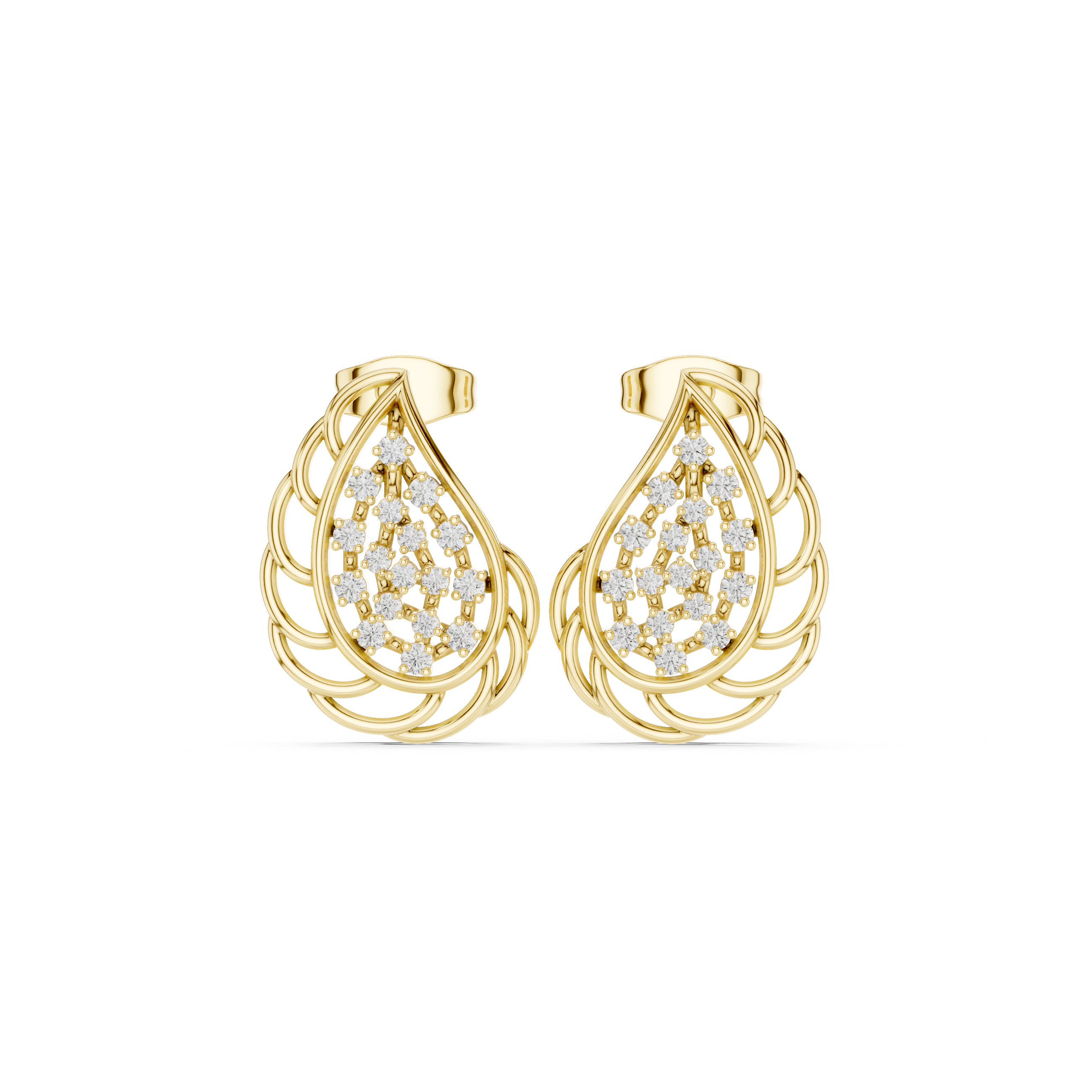 Feather Pave Studs