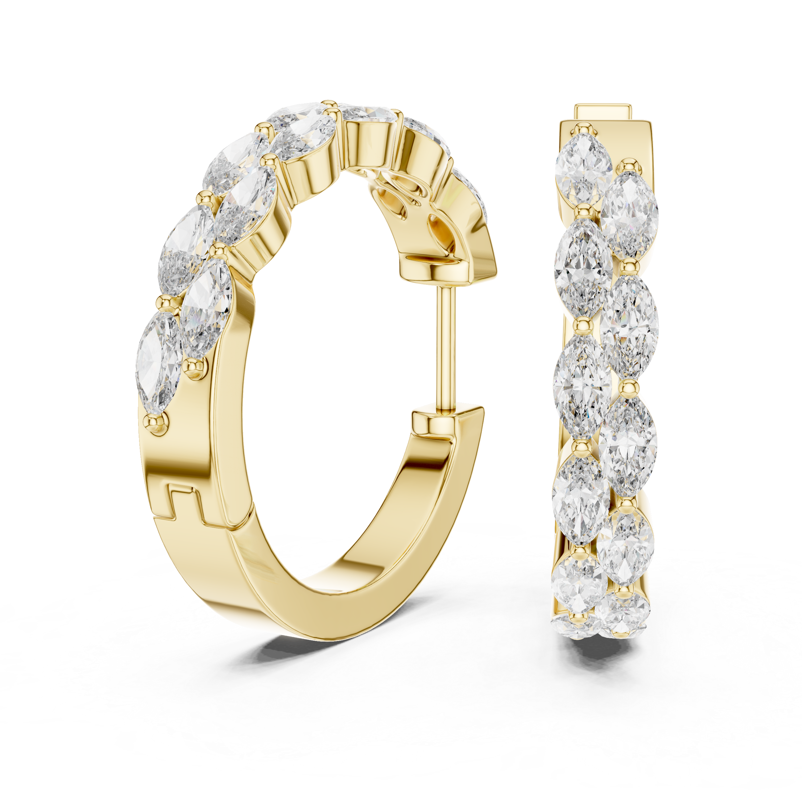 Marquise Cluster Hoops