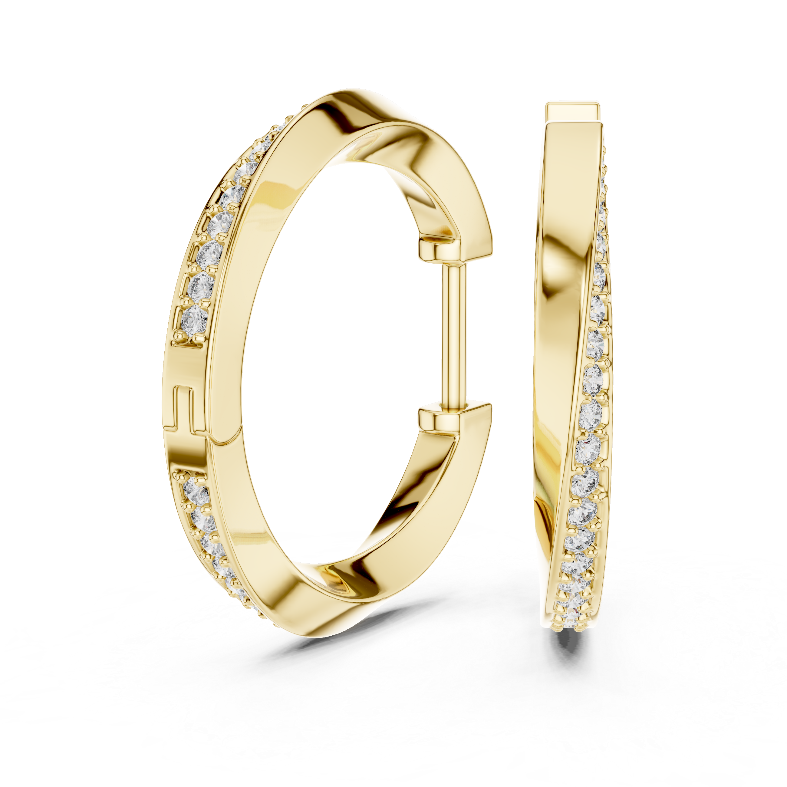 Pave Inlay Hoops