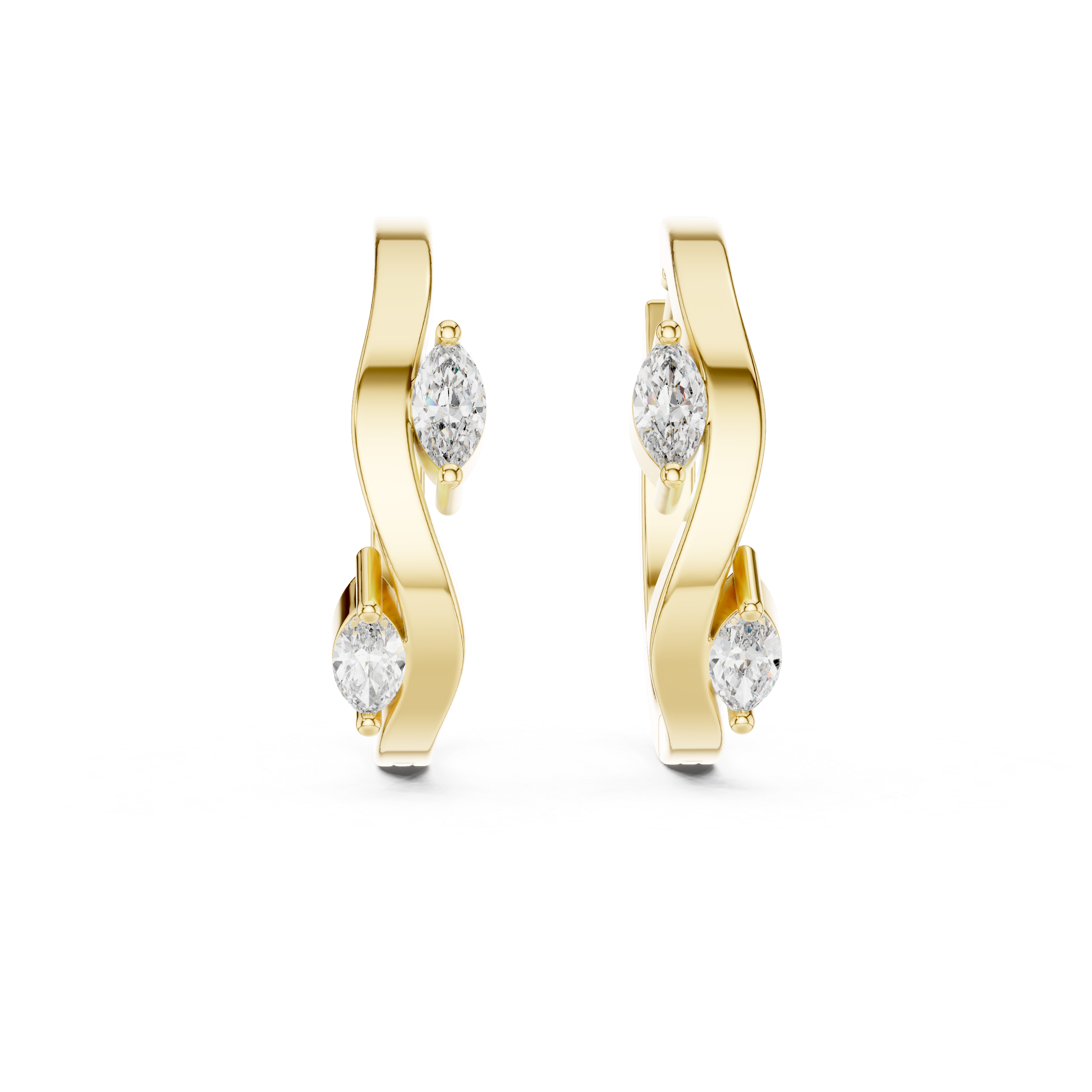 Marquise Twist Hoops