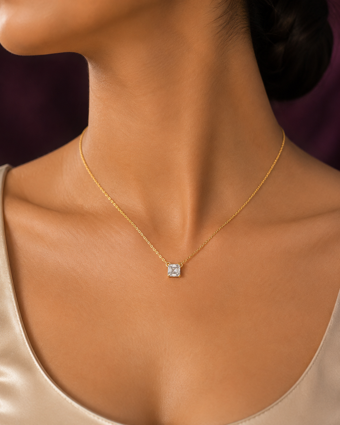 Round Bezel Drop Pendant