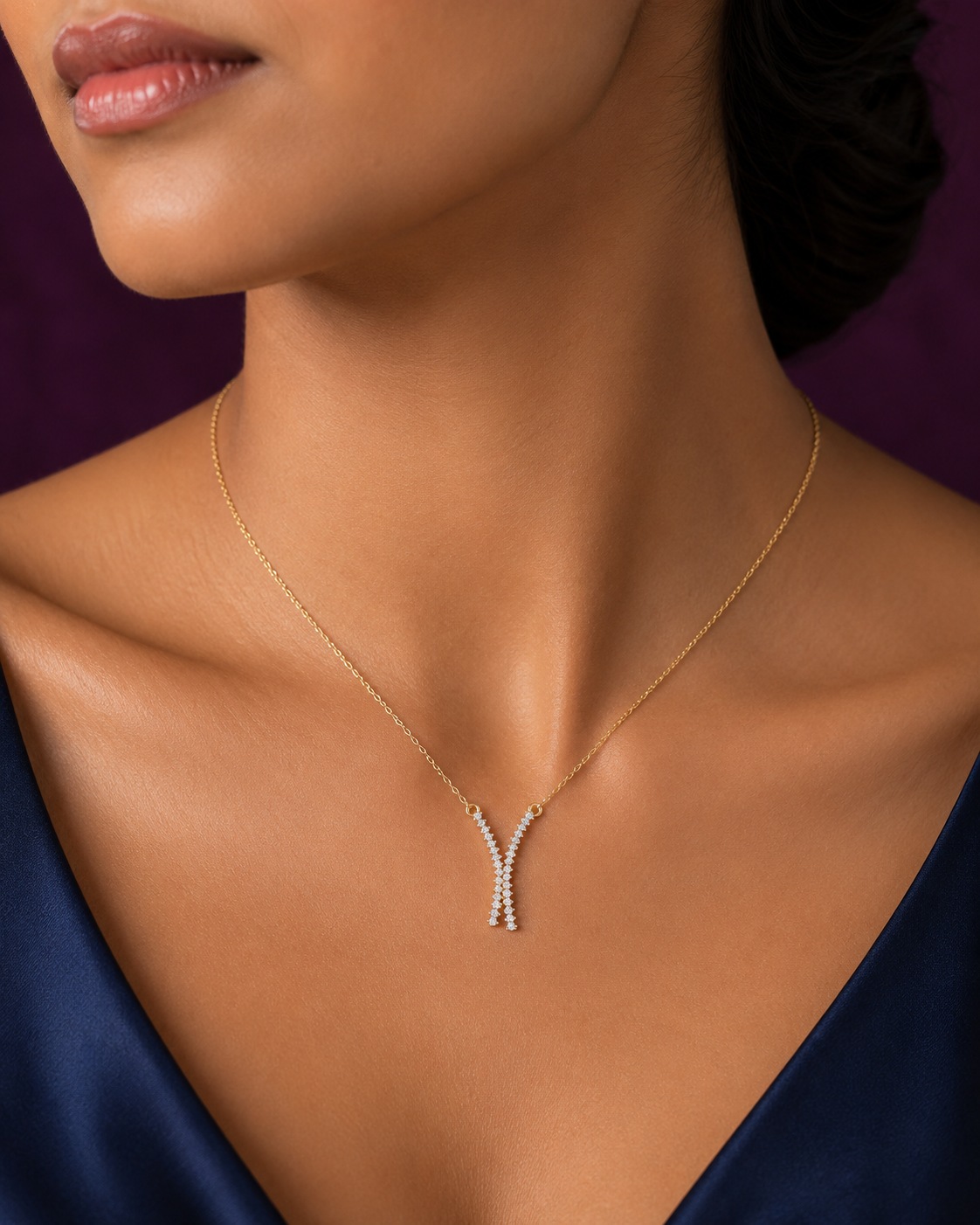 Simple Solitaire Drop Necklace