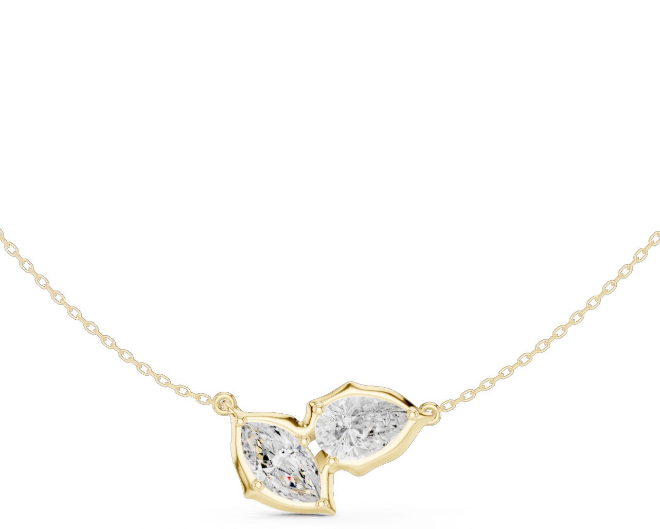 Twin Pear Drop Necklace