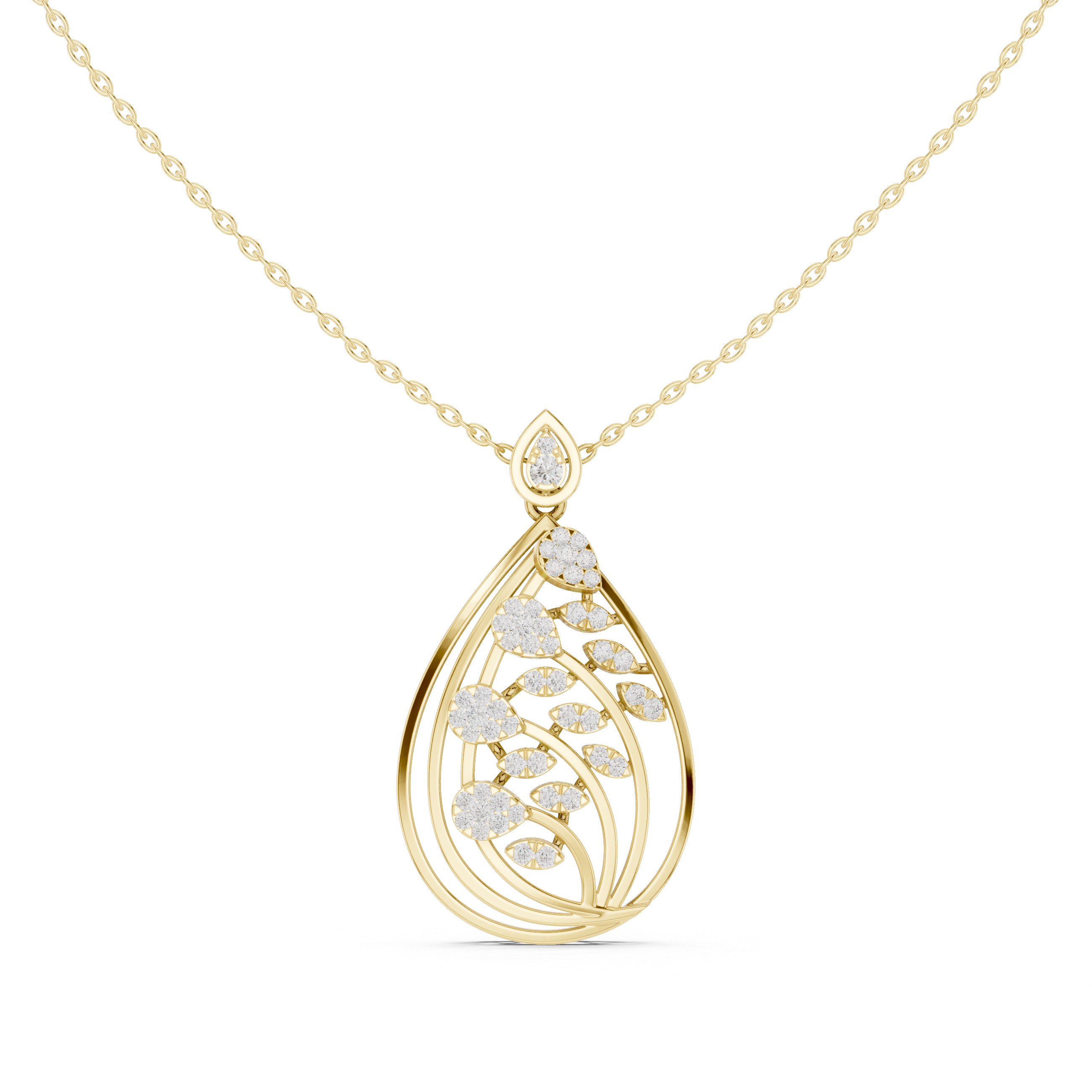 Linear Leaf Drop Pendant