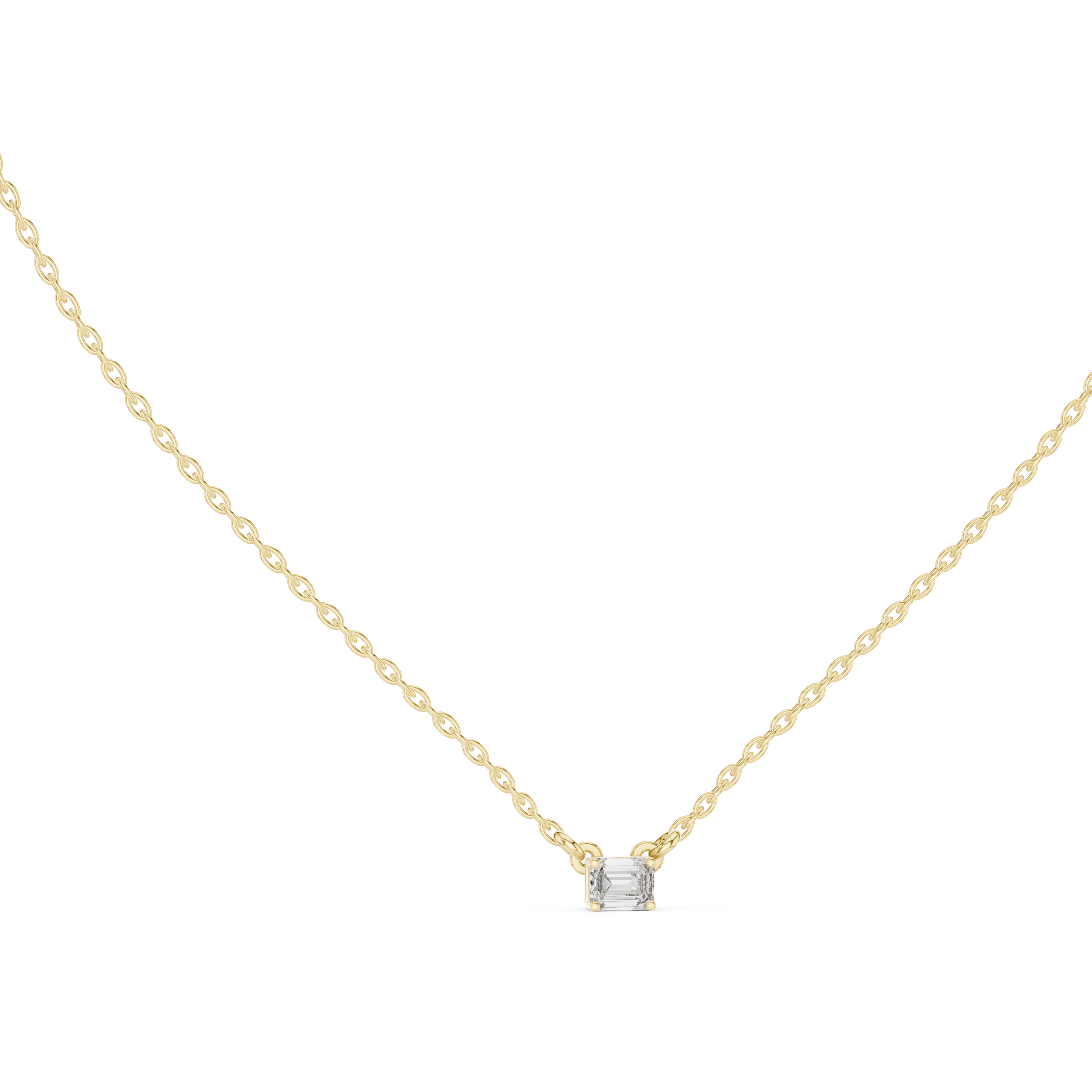 Emerald Cut Prong Pendant