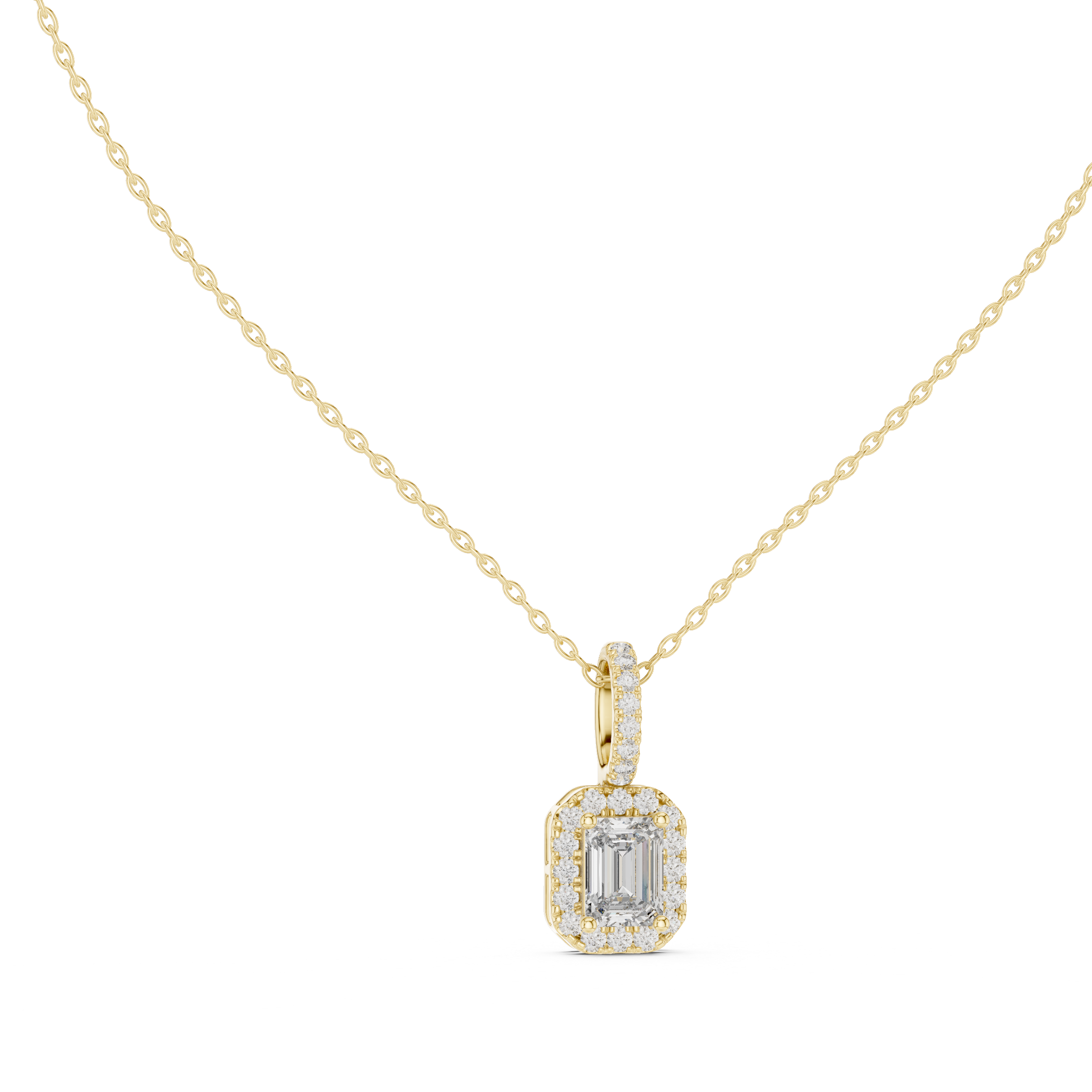 Solitaire Halo Pendant