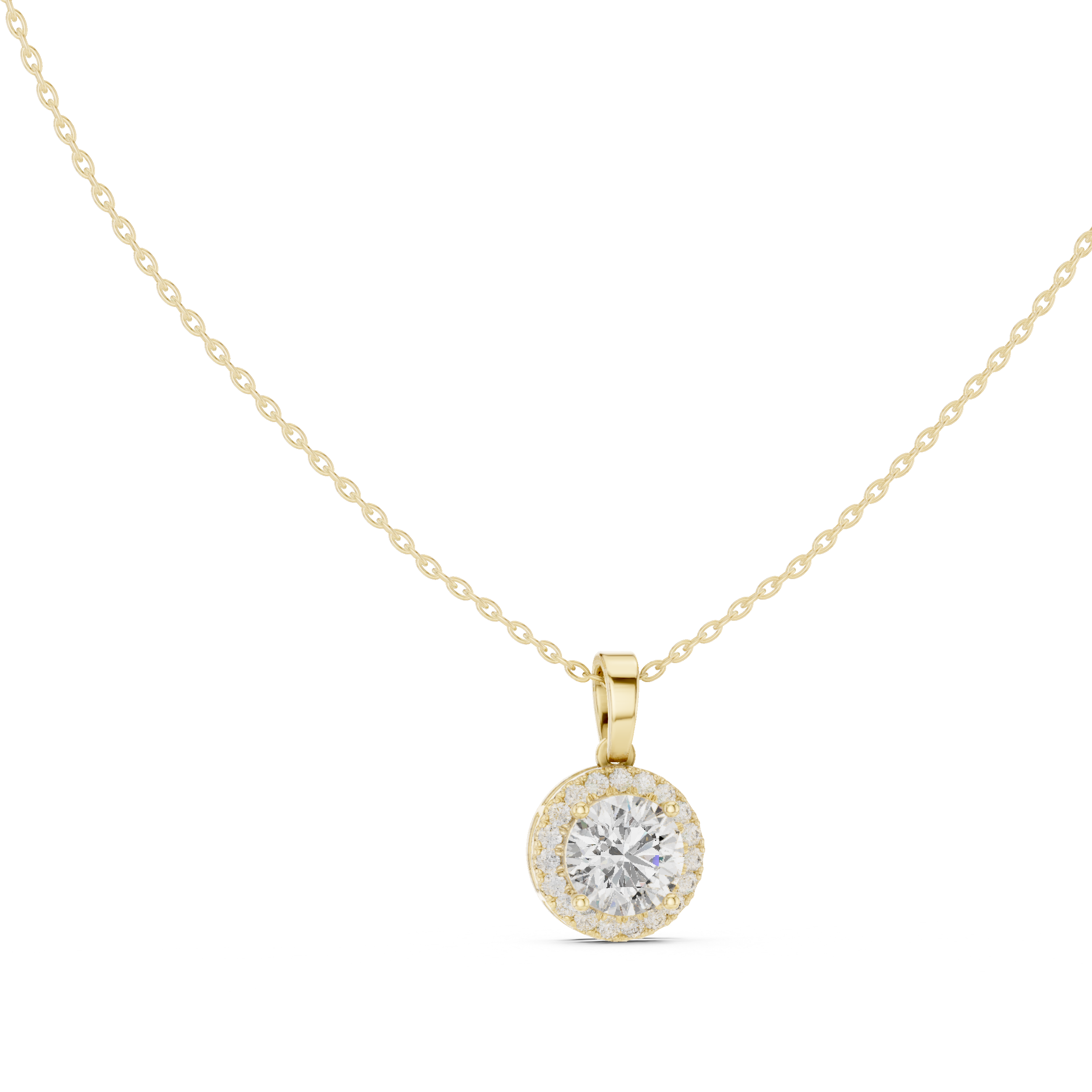 Solitaire Halo Pendant