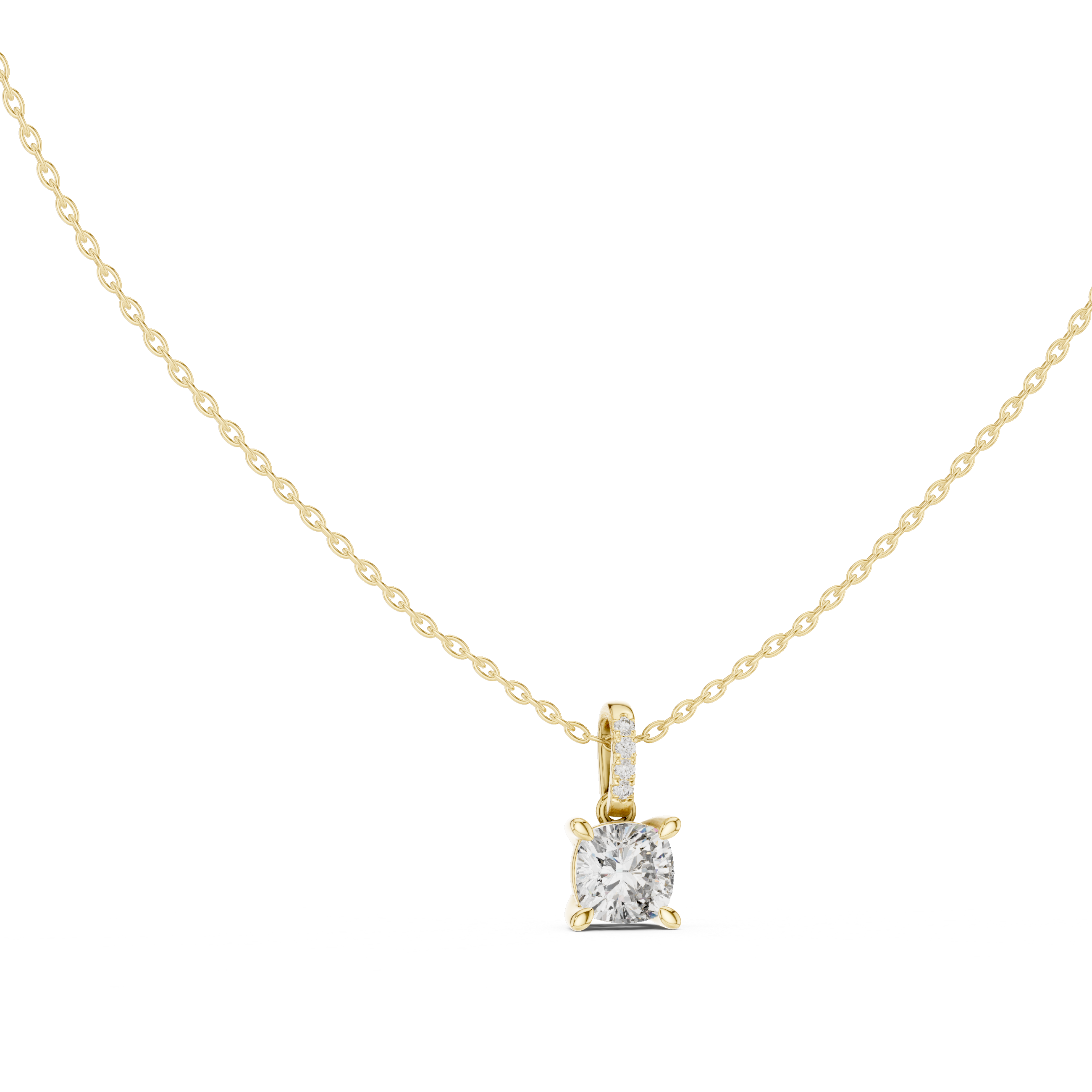 Cushion Solitaire Pendant